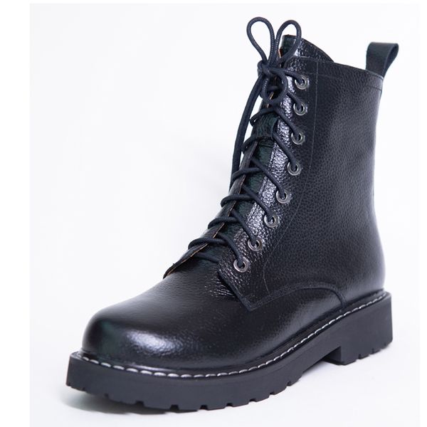 

leather ankle boots women autumn winter low heel cross strap shoes g313 woman round toe zipper black beige motorcycle short boot 1026