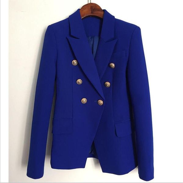 

2020 autumn clothing large s-3xl double-breasted slim blue suit blazer long sleeve fashion office ladies suit women blazer femme, White;black