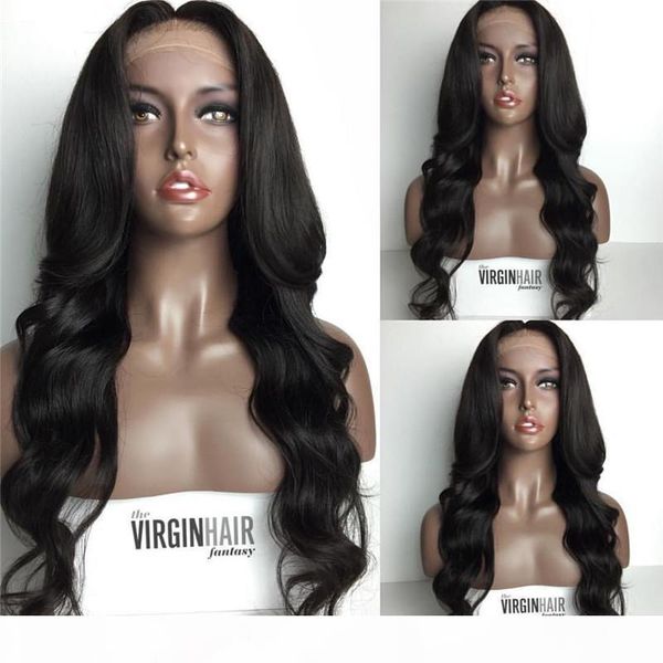 

virgin human hair full lace wig peruvian body wave lace front wigs glueless full lace human hair wig glueless wigs, Black;brown