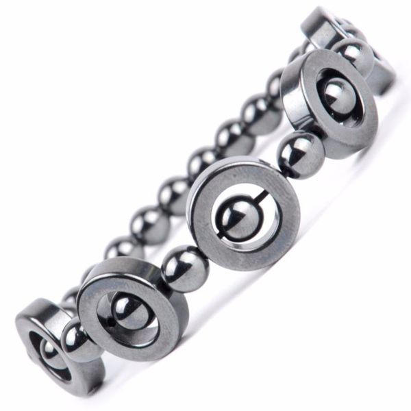 

6mm natural black hematite stone beaded bracelet men donuts charm bracelets bangles for women yoga jewelry pulseras hombre