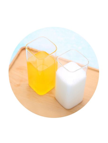 

glass student water juice couple milk resistant temperature 2pcs mug transparent borosilicate cup gift square high bbyxly sweet07