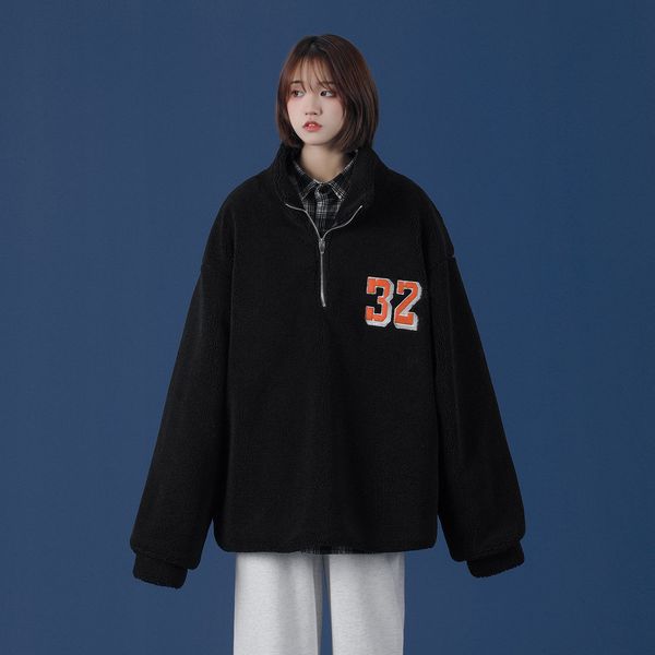 

2021 new autumn winter new woman casual jackets korean streetwear oversize coats women thicken warm jacket clothing fashion gn4f, Black;brown