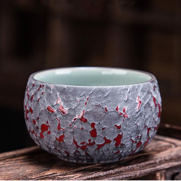 

retro coarse pottery tea cup lava glaze ceramic teacup tea ware 130ml tea bowl porcelain coffee cup drinkware water mug wine cup bbyrfb