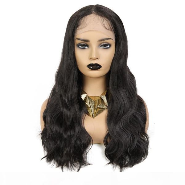 

synthetic lace front wavy wigs for black woman soku natural long hair wig heat resistant daily women wigs senegalese twist wig