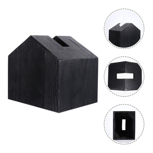 

1pc wooden house box creative tissue box practical tabletissue holder1