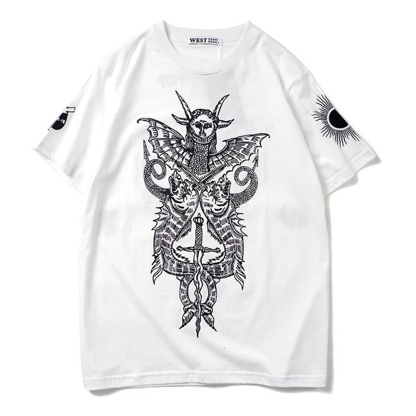 

new male cotton 2021 classic demon psycho travel t-shirts tour t-shirt hip skate street kenye # n279 2xvm, White;black