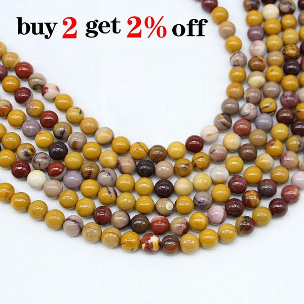 

1strand lot 4 6 8 10 12mm natural stone mookaite egg yolk bead round loose spacer beads for jewelry making findings diy bracelet h bbybno