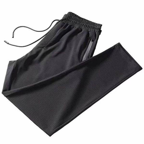 

sports pants men's casual pants summer cool thin section comfortable loose straight tube / beam mouth nine points #yl5, Black