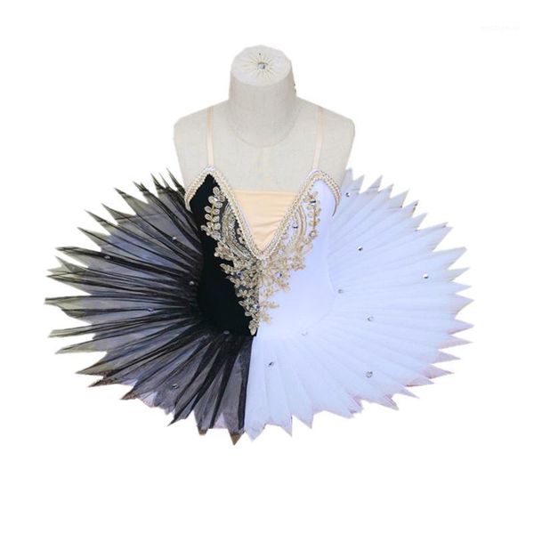 

ballet tutu professional ballerina black white swan lake dance costumes child kids pancake tutu toddler ballet dress girls1, Black;red