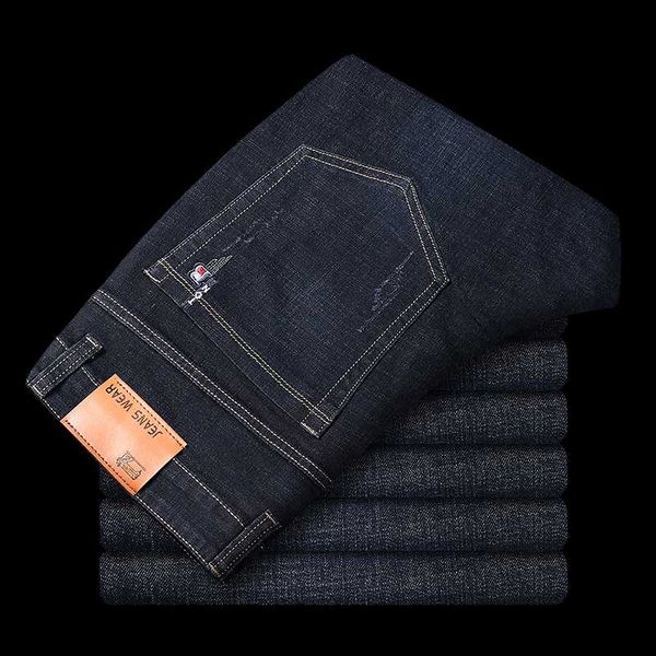 

stretch plus big size 29 - 44 46 48 90% cotton straight denim jeans thick men 20020, Blue
