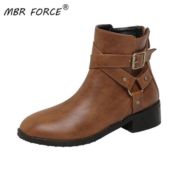 

mbr force моды сапоги женская обувь женская обувь ботильоны женская пряжка платформа искусственная кожа обувь бота feminina 2020, Black