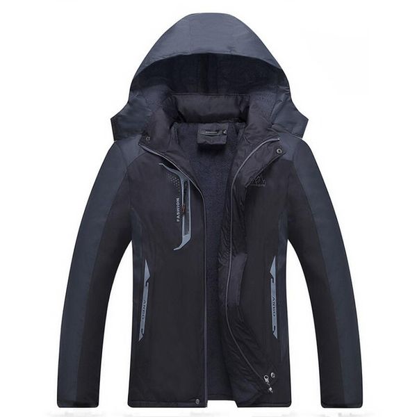 

2021 moda com capuz homens casaco de inverno de espessura quente presente do pai dos homens jaqueta inverno parka, Tan;black