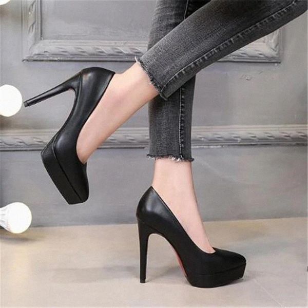 

women's pumps shoes thin heel high heels 12cm pointed pumps women shoes platform wedding party #7l49, Black