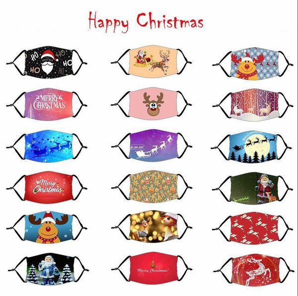 

lsk1045 cover printing santa claus christmas deer adjustable mouth digital mask face mask filter xmas printted with christmas adul lsmcc