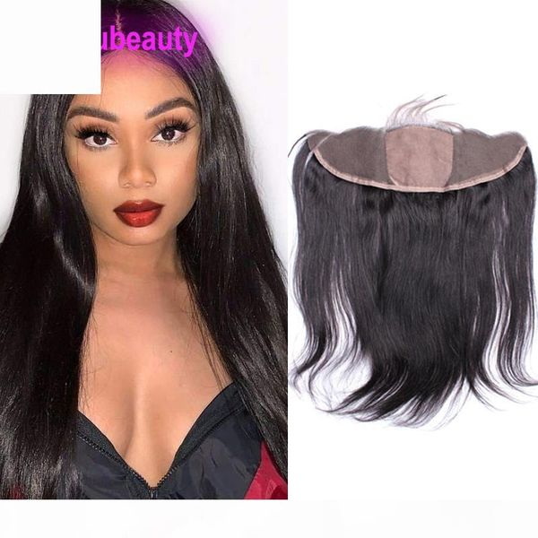 

indian virgin human hair 13x4 lace frontal silk base hair straight natural color 10-22inch 13*4 frontal with baby hair, Black;brown