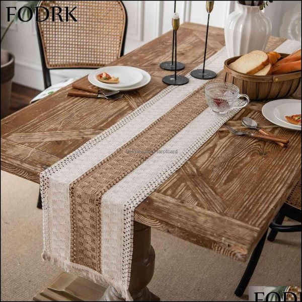 Tabela Runner Panos Home Têxteis Jardim Casamento Decoração Moderna Corredores Burlap Jute Decor Christmas Coffee Country Anos Toalha de Tablecloth 220