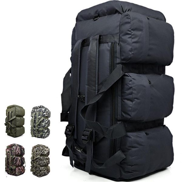 

outdoor large capacity hiking climbing backpacks travel tactical duffle bag army camouflage mountaineering 90l