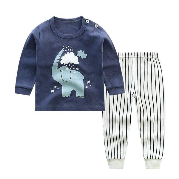 

clothing sets est cotton infant baby girls boys clothes set cartoon elephant long sleeve +pants outfits toddler, White