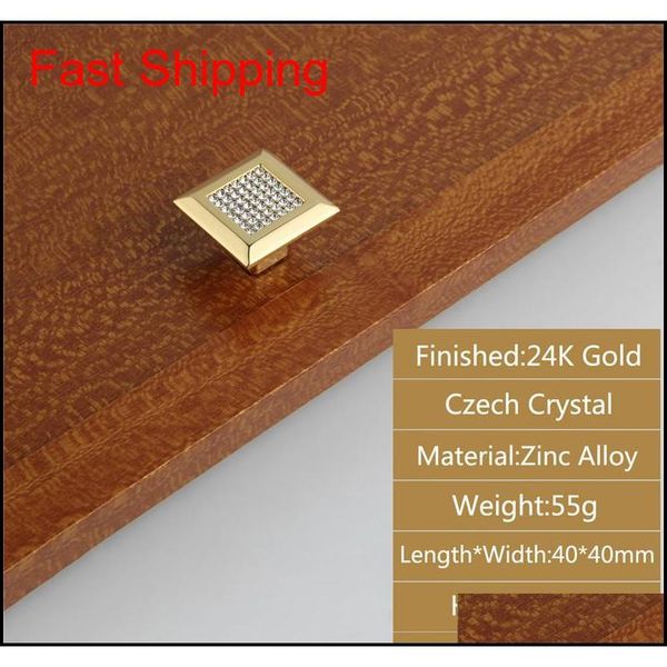 

24k gold chrome crystal drawer cabinet knobs handle diamond sliver wine wardrobe decotation furniture knobs d qylwye new_dhbest