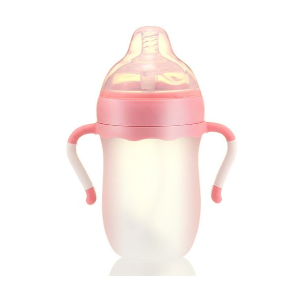 

sflatulence silicone milk bottle newborn super soft wide caliber pacifier baby anti fall