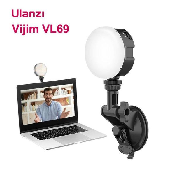 

for ulanzi vijim vl69 led video light 2500-6500k round soft fill light lamp live broadcast conference lighting kit for live vlog