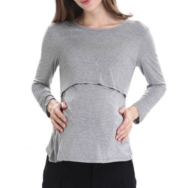 

long sleeve pregnancy breast maternity nursing for feeding clothes sizexl, Black;white