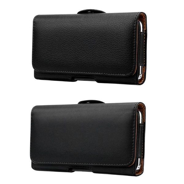 

pu leather horizontal waist belt clip pouch phone bag for men d0lf