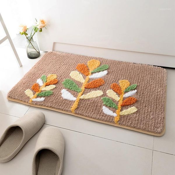 

home bath mat non-slip bathroom carpet soft rug mat kitchen toilet floor decor non-slip flower carpet machine wash1