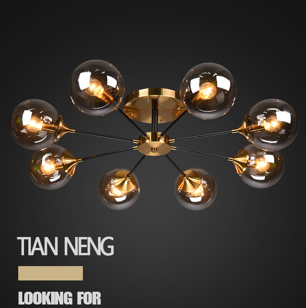 

simple modern bedroom led chandelier nordic round indoor lamps bubble home 110v-220v dining room living room chandelier lighting