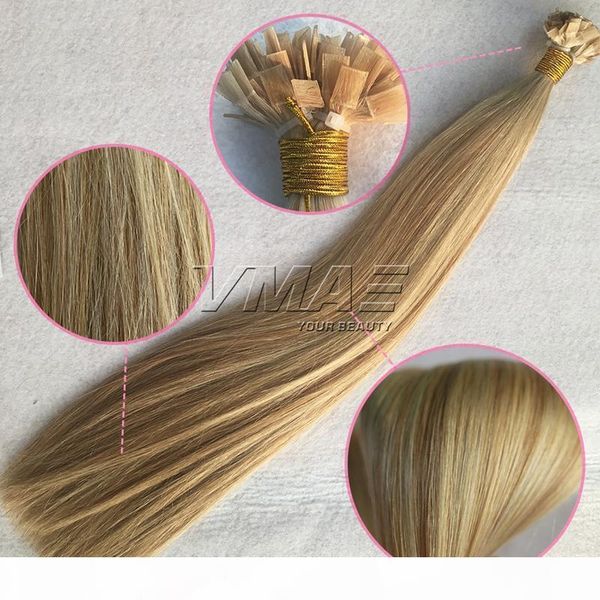 

vmae brazilian straight p27 60 pre bonded 1g strand 100s 18" 20" 22" keratin glue double drawn flat tip human hair extensions, Black