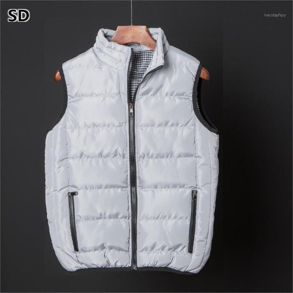 

men's vests winter casual coats male vest biker sleeveless jacket men 2021 fashion mens outdoors plus size solid color waistcoat 7391, Black;white