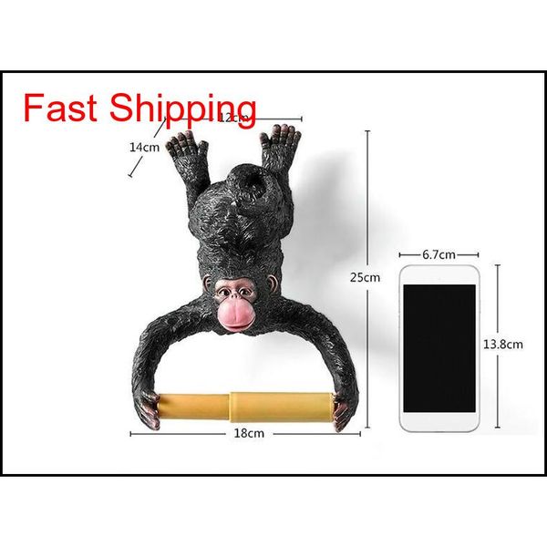 

european style bathroom monkey tissue roll toilet resin waterproof paper holder wall qyliso bdetoys