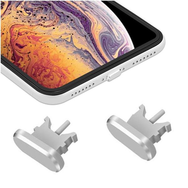 

metal aluminum 2 in 1 anti dust plug + sim card tray pin mobile phone charger port plug for iph jlljxe