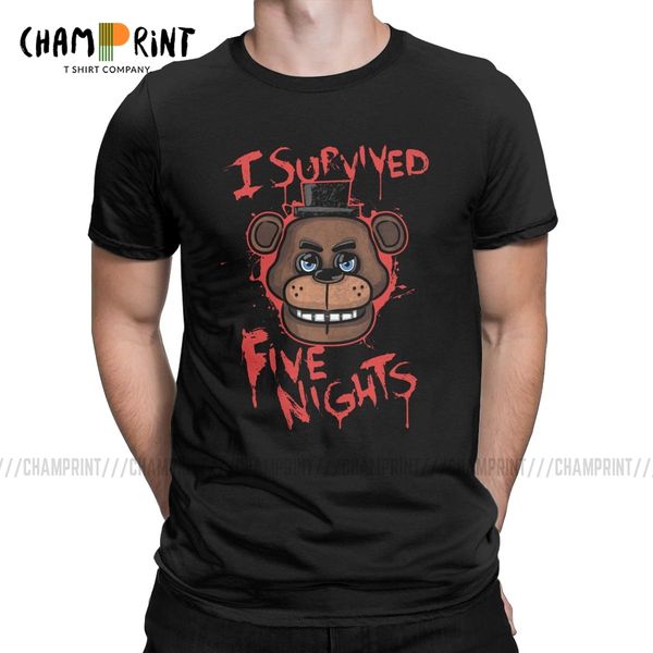 

men's i survived five nights at freddy's pizzeria funny tees nightmare game round neck summer sport hooded sweatshirt hoodie men t