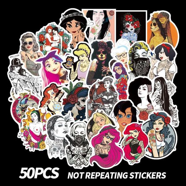 

girl stickers waterproof beauty tattoo girl sticker pack lapsticker luggage decal sticker toy for children 50pcs wmtxva
