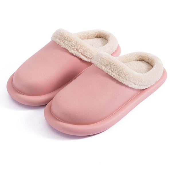 

women's waterproof warm slippers winter outdoor non-slip cotton shoes women plush home slippers women indoor floor sliders x1020, Black