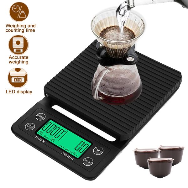 

digital mini scale with timer water proof digital kitchen scales high precision 3kg/0.1g portable weighing scales