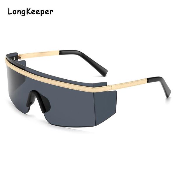 

sunglasses oversized one-piece women 2021 square anti-uv goggle men eyewear travel shades oculos de, White;black