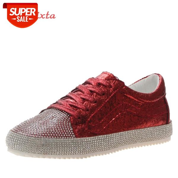 

aphixta crystal flat heel shoes women flats sequined cloth woman shoes female sneakers fashion lace up bling loafers #8s1i