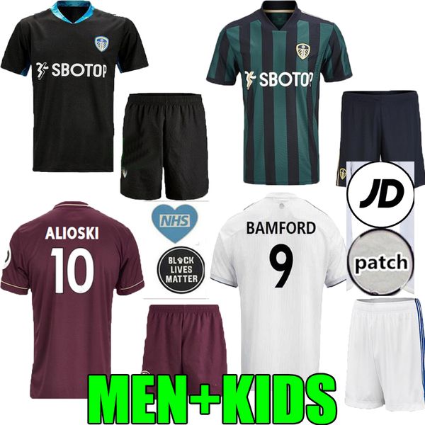 

kids 20 21 leeds third home away soccer jersey 2020 2021 united maroon costa alioski phillips bamford clarke men child football shirt, Black;yellow