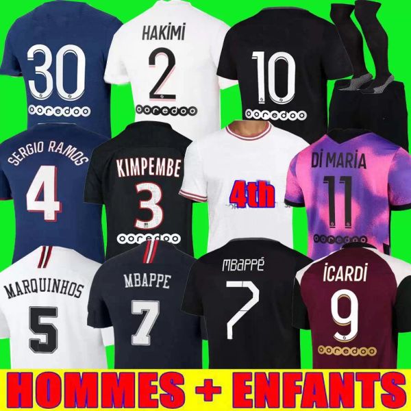 

hakimi ramos maillot de foot 18 19 20 21 22 soccer jersey 2021 mbappe shirt men kids hommes enfants black verratti marquinhos kimpembe fourt, Black;yellow