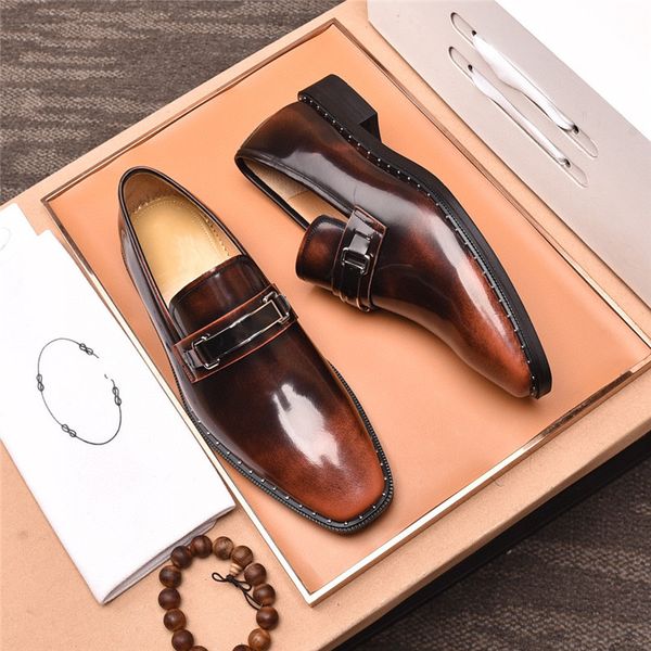 

oxford shoes for men leather shoes men classic wedding dress luxury dress coiffeur formal shoes men elegant sapato masculino, Black