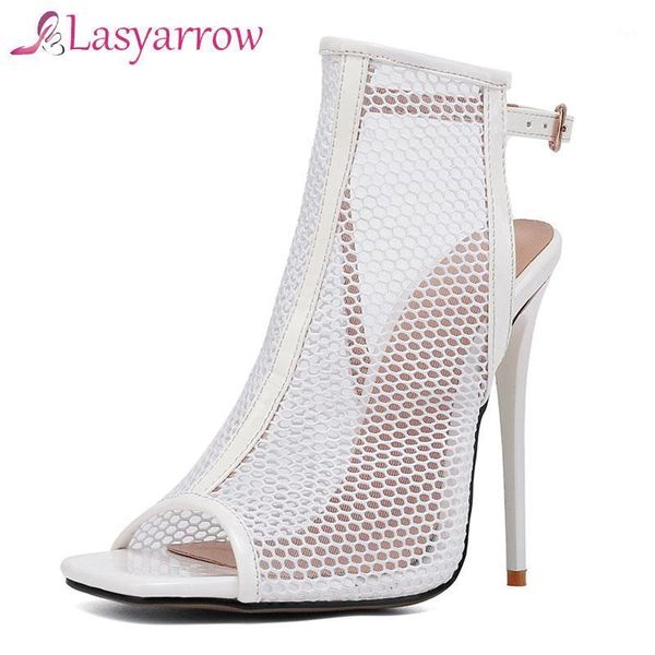 

sandals lasyarrow big size mesh super high heels stiletto women summer party shoes ladies chaussures femme sandalias mujer1, Black