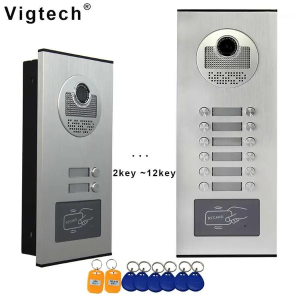 

wired video intercom device for the apartment home rfid access camera door bell with 2/3/4/5/6/8/10/12 button with intercom key1