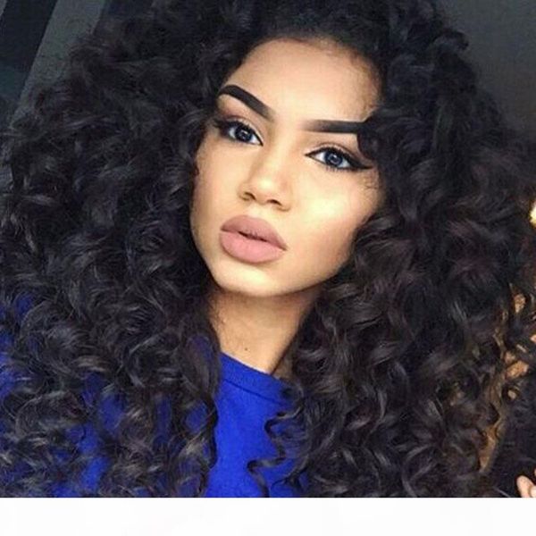 

glueless full lace wig curly human hair brazilian hair full lace kinky curly human hair wigs for black women, Black;brown