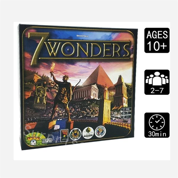 

popular 7 wonders board game 3-7 players cards game in english edition family home entertainment strategy toy table games y200413