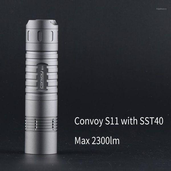 

flashlights torches blunish gray convoy s11 with luminus sst40 , dtp board and ar-coated lens,temperature protection management, up to 2300l