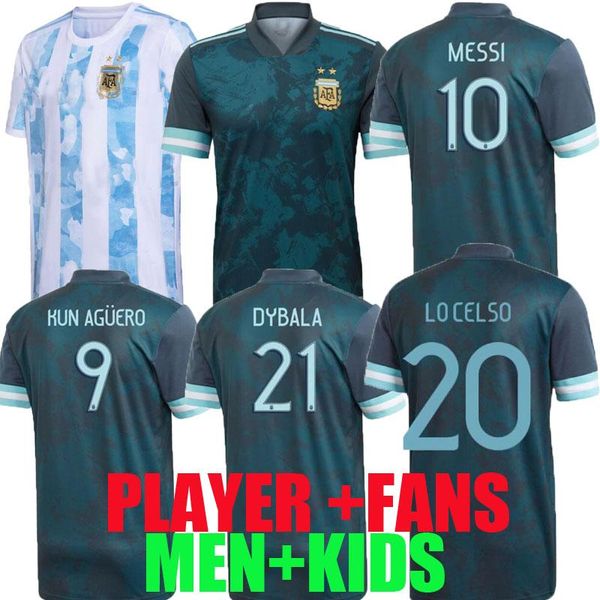 

copa america 2020 argentina soccer jerseys 2021 fans player version away messi dybala icardi kun aguero men kids kit football shirts, Black;yellow