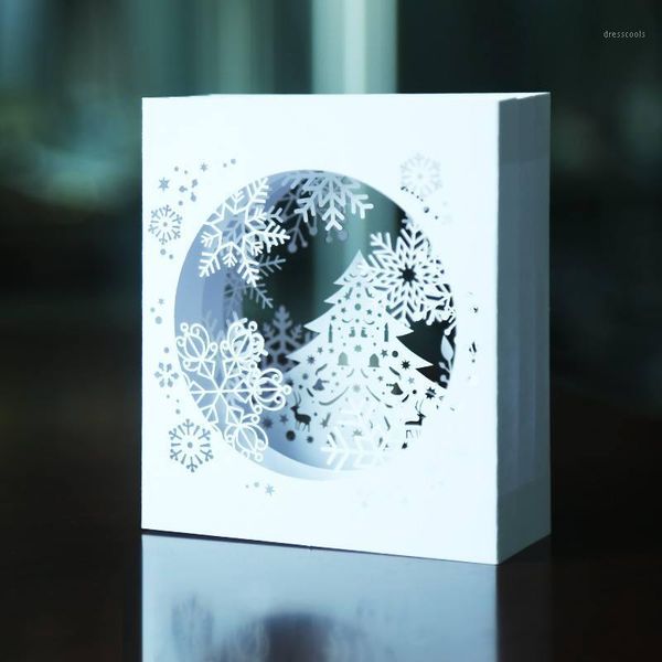 

romantic three-dimensional snowflake shape christmas card handmade party birthday christmas wedding decoration1