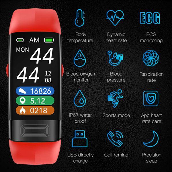 

smart wristband p11 plus, sports, ecg, ppg, ip68, waterproof, and blood prsure monitoring, heart rate reminder